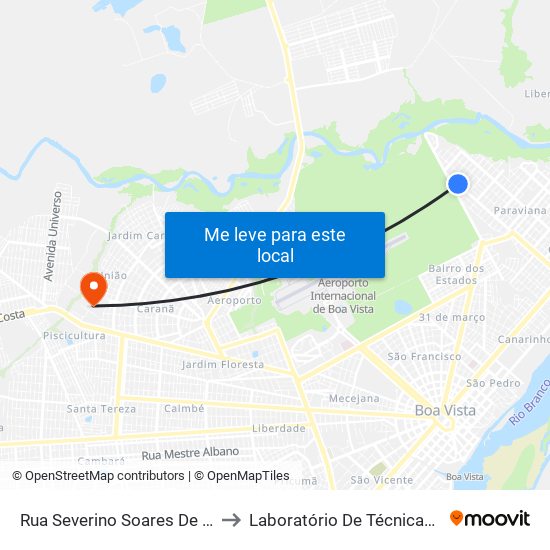 Rua Severino Soares De Freitas, 2670 to Laboratório De Técnicas Alimentares map