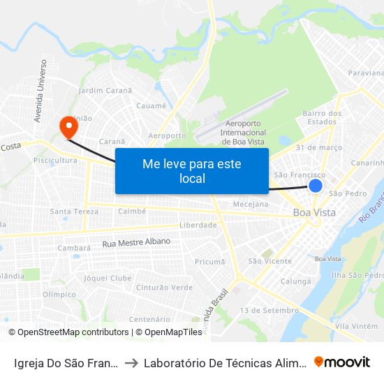 Igreja Do São Francisco to Laboratório De Técnicas Alimentares map