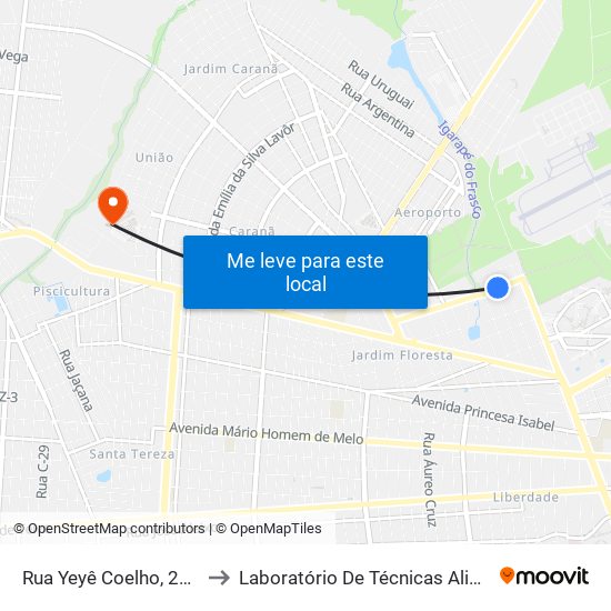 Rua Yeyê Coelho, 236-268 to Laboratório De Técnicas Alimentares map