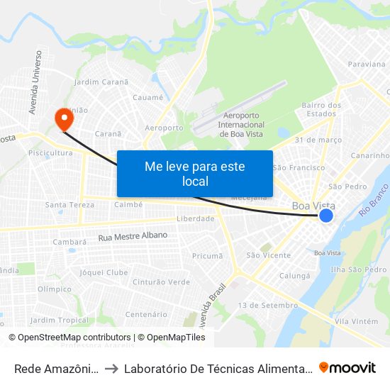 Rede Amazônica to Laboratório De Técnicas Alimentares map