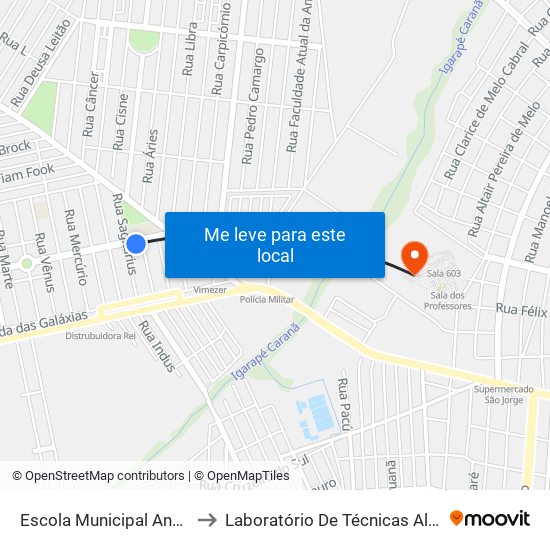 Escola Municipal Ana Sandra to Laboratório De Técnicas Alimentares map