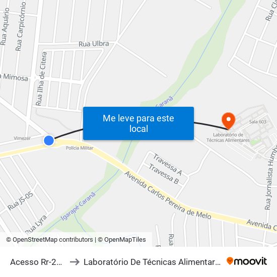 Acesso Rr-205 to Laboratório De Técnicas Alimentares map