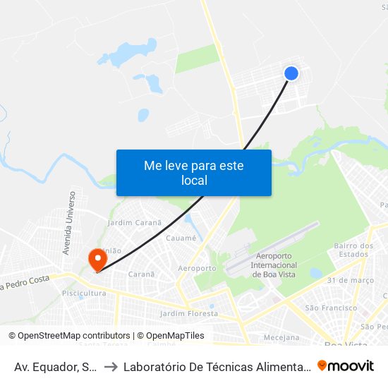 Av. Equador, S/N to Laboratório De Técnicas Alimentares map