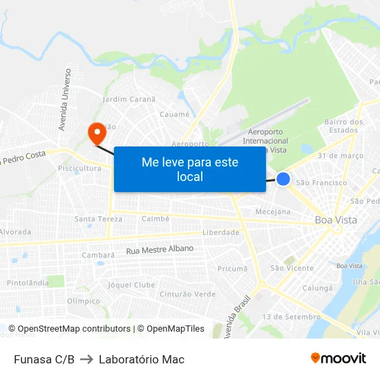 Funasa C/B to Laboratório Mac map