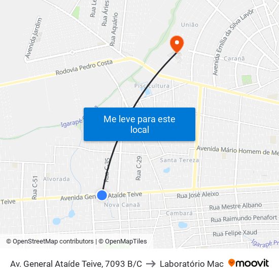 Av. General Ataíde Teive, 7093 B/C to Laboratório Mac map