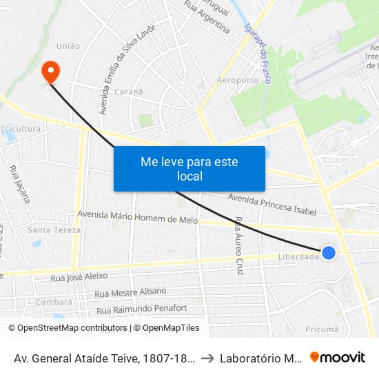 Av. General Ataíde Teive, 1807-1885 to Laboratório Mac map