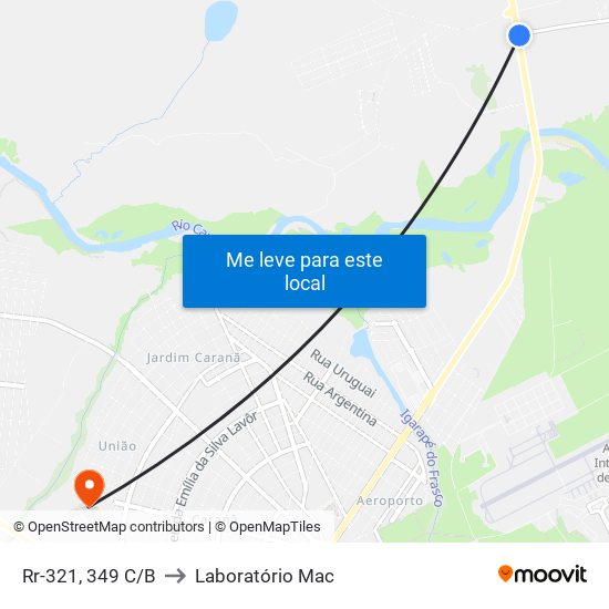 Rr-321, 349 C/B to Laboratório Mac map