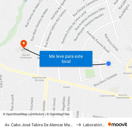 Av. Cabo José Tabira De Alencar Macedo, 279-335 to Laboratório Mac map