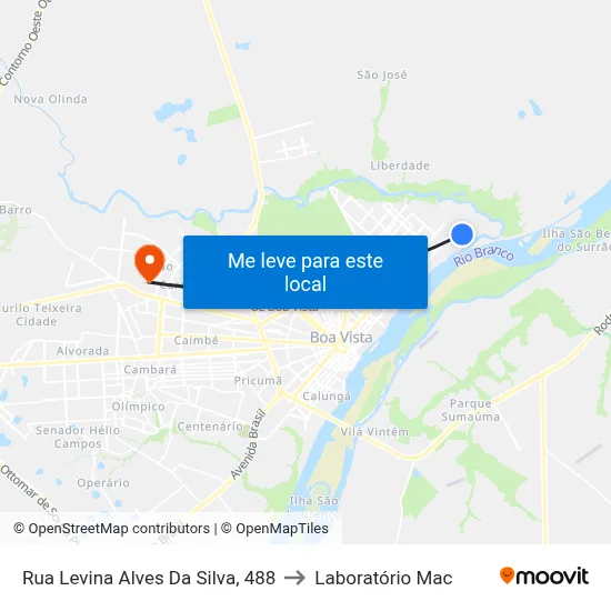 Rua Levina Alves Da Silva, 488 to Laboratório Mac map