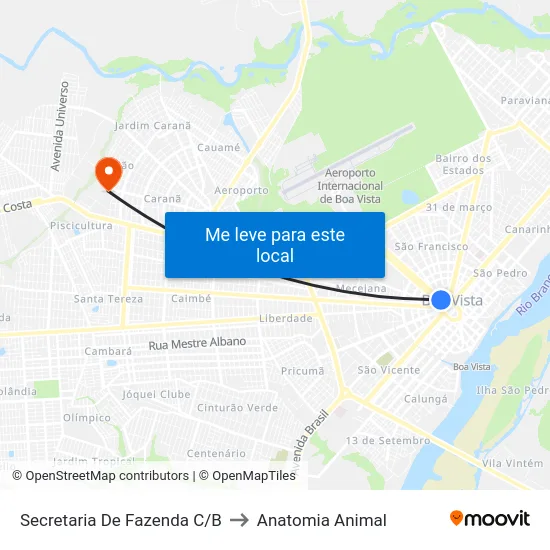 Secretaria De Fazenda C/B to Anatomia Animal map