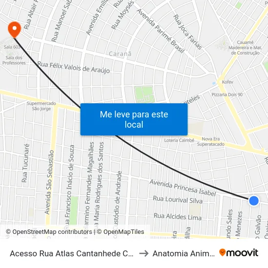 Acesso Rua Atlas Cantanhede C/B to Anatomia Animal map