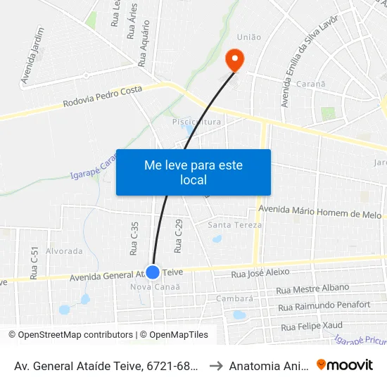 Av. General Ataíde Teive, 6721-6809 B/C to Anatomia Animal map
