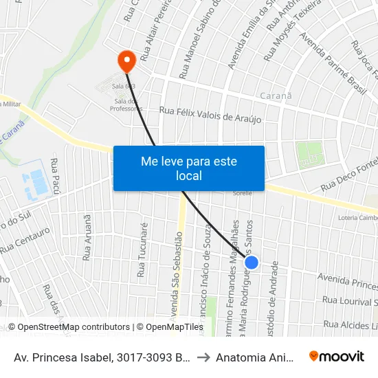 Av. Princesa Isabel, 3017-3093 B/C to Anatomia Animal map