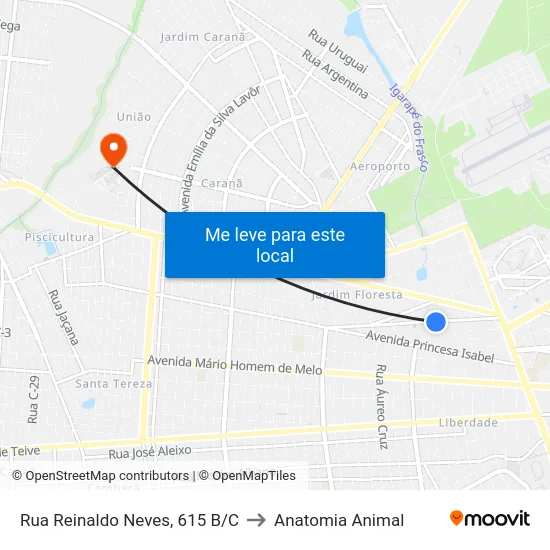 Rua Reinaldo Neves, 615 B/C to Anatomia Animal map