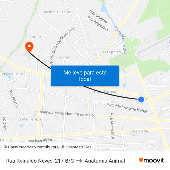 Rua Reinaldo Neves, 217 B/C to Anatomia Animal map