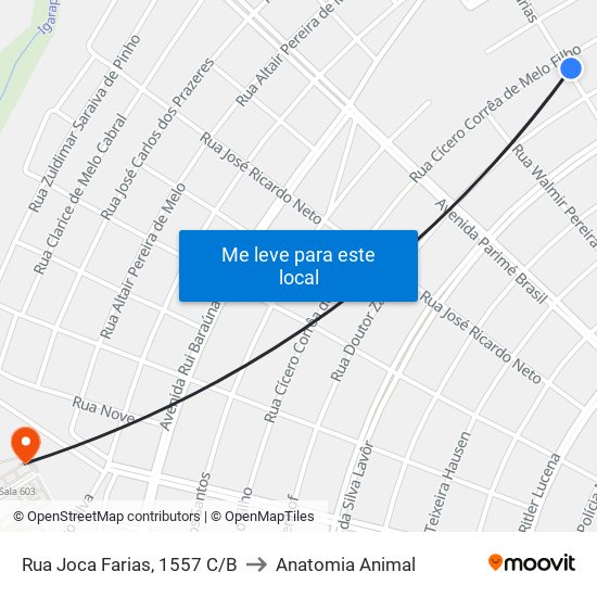 Rua Joca Farias, 1557 C/B to Anatomia Animal map