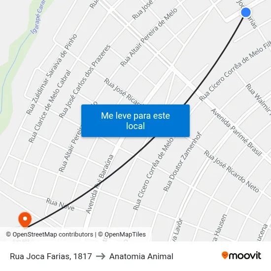 Rua Joca Farias, 1817 to Anatomia Animal map