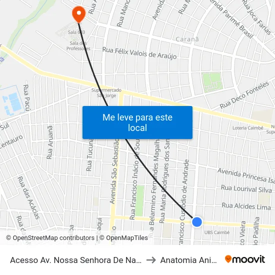 Acesso Av. Nossa Senhora De Nazaré to Anatomia Animal map