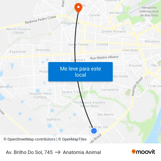 Av. Brilho Do Sol, 745 to Anatomia Animal map