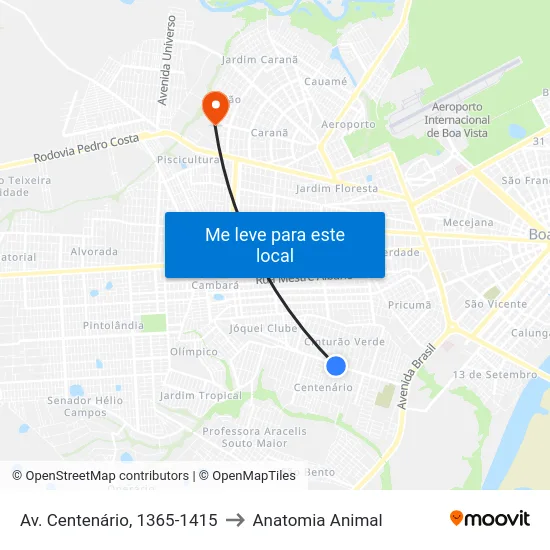 Av. Centenário, 1365-1415 to Anatomia Animal map