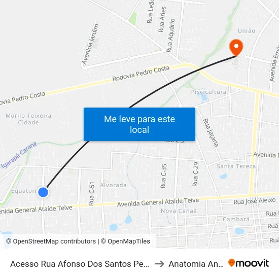 Acesso Rua Afonso Dos Santos Pereira C/B to Anatomia Animal map