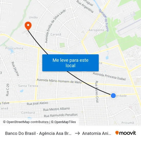 Banco Do Brasil - Agência Asa Branca to Anatomia Animal map