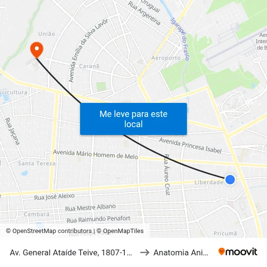 Av. General Ataíde Teive, 1807-1885 to Anatomia Animal map