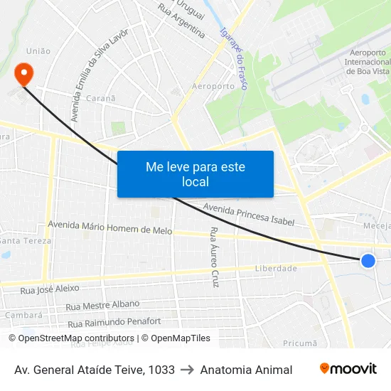 Av. General Ataíde Teive, 1033 to Anatomia Animal map