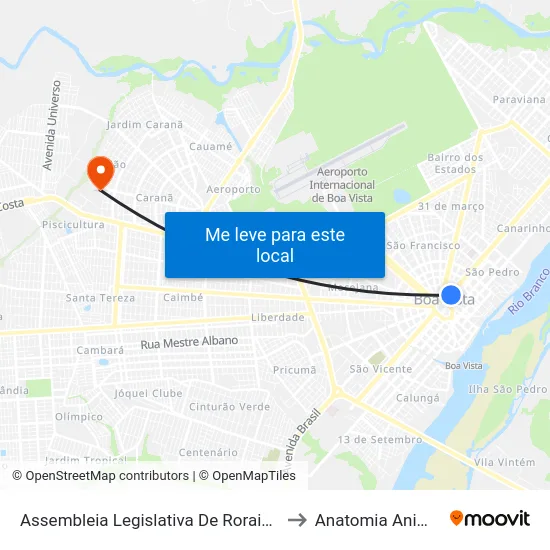 Assembleia Legislativa De Roraima to Anatomia Animal map