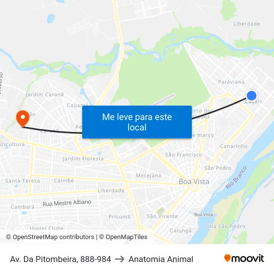 Av. Da Pitombeira, 888-984 to Anatomia Animal map
