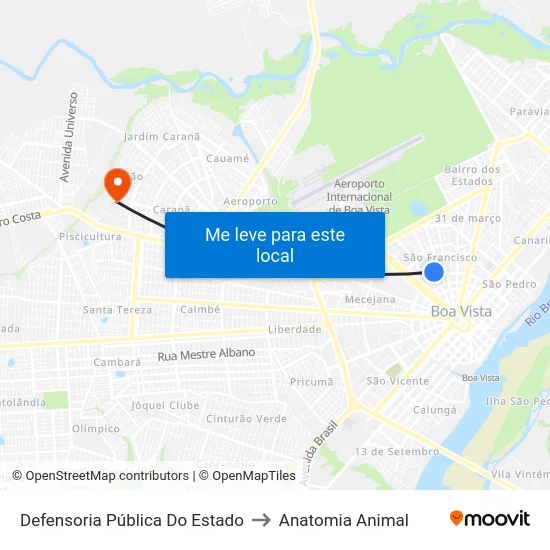 Defensoria Pública Do Estado to Anatomia Animal map