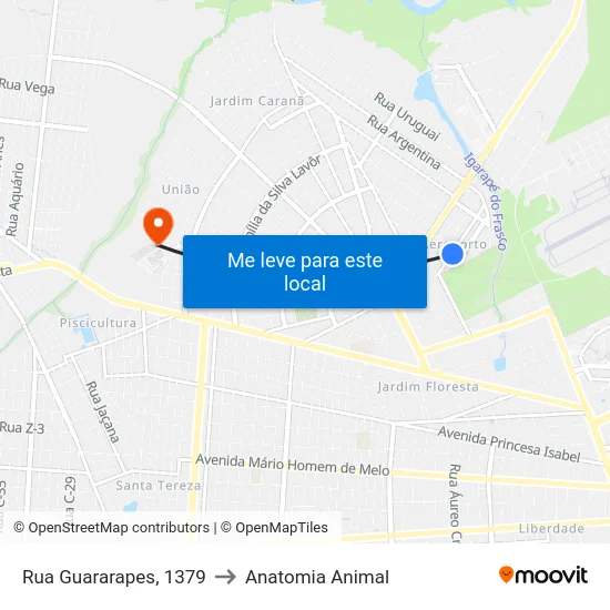 Rua Guararapes, 1379 to Anatomia Animal map