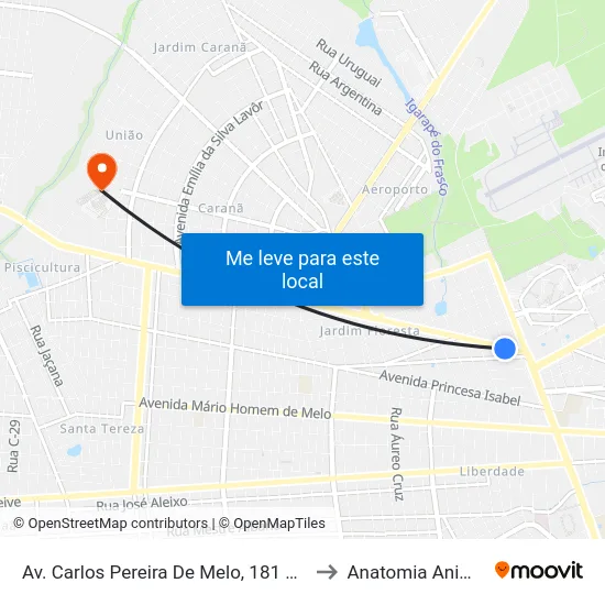 Av. Carlos Pereira De Melo, 181 B/C to Anatomia Animal map