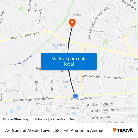 Av. General Ataíde Teive, 5528 to Anatomia Animal map