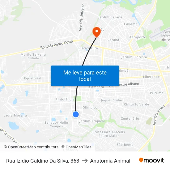 Rua Izidio Galdino Da Silva, 363 to Anatomia Animal map