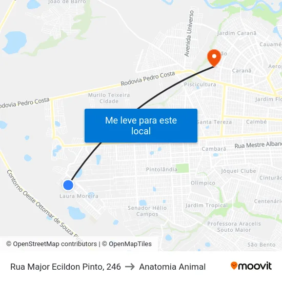 Rua Major Ecildon Pinto, 246 to Anatomia Animal map