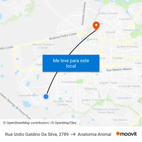 Rua Izidio Galdino Da Silva, 2789 to Anatomia Animal map