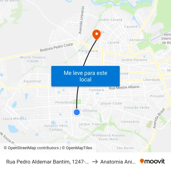 Rua Pedro Aldemar Bantim, 1247-1343 to Anatomia Animal map