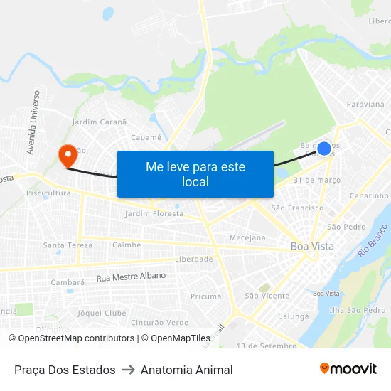 Praça Dos Estados to Anatomia Animal map