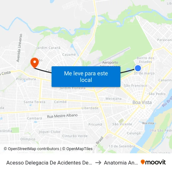 Acesso Delegacia De Acidentes De Trânsito to Anatomia Animal map
