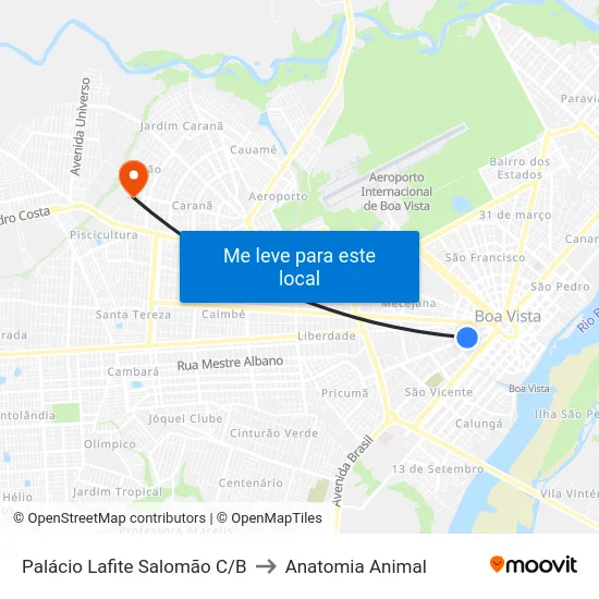 Palácio Lafite Salomão C/B to Anatomia Animal map