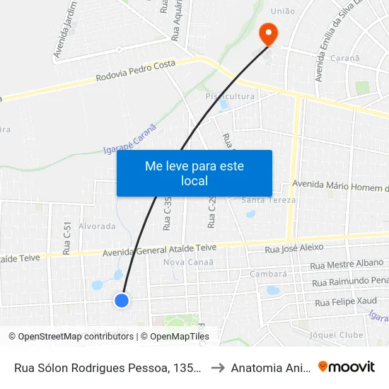 Rua Sólon Rodrigues Pessoa, 1353-1379 to Anatomia Animal map