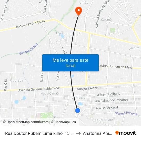 Rua Doutor Rubem Lima Filho, 155-319 to Anatomia Animal map