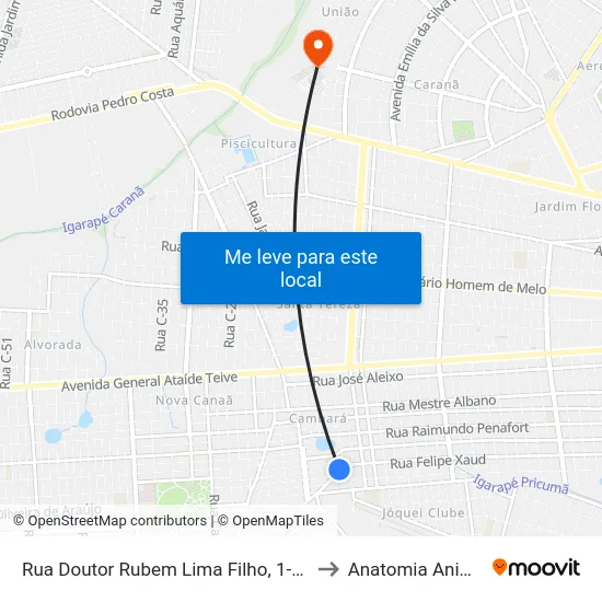 Rua Doutor Rubem Lima Filho, 1-153 to Anatomia Animal map