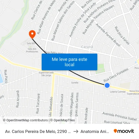 Av. Carlos Pereira De Melo, 2290 C/B to Anatomia Animal map