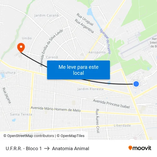 U.F.R.R. - Bloco 1 to Anatomia Animal map