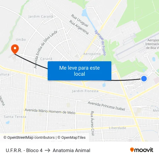 U.F.R.R. - Bloco 4 to Anatomia Animal map