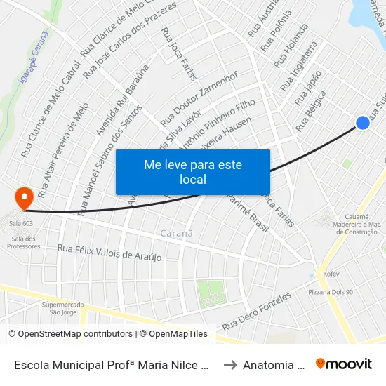 Escola Municipal Profª Maria Nilce Macedo Brandão to Anatomia Animal map