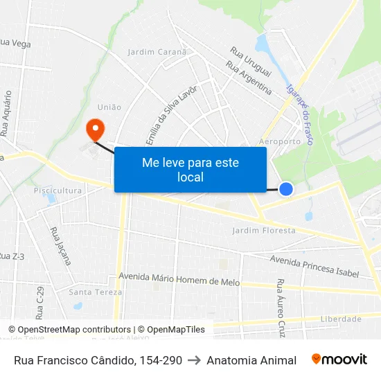 Rua Francisco Cândido, 154-290 to Anatomia Animal map