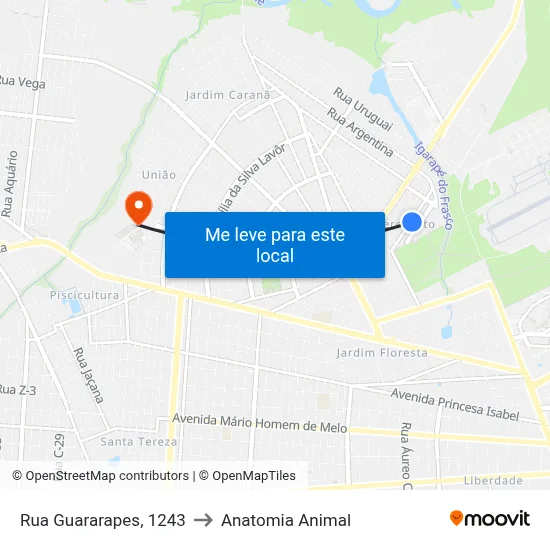 Rua Guararapes, 1243 to Anatomia Animal map